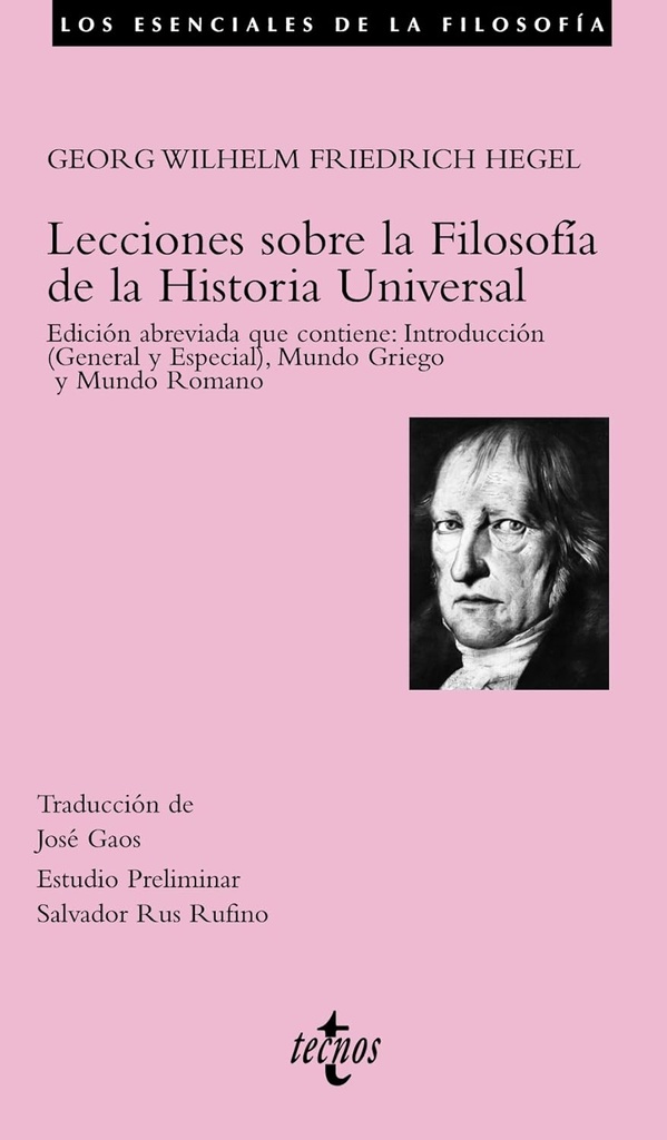 LECCIONES SOBRE LA FILOSOFIA DE LA HISTORIA UNIVERSAL